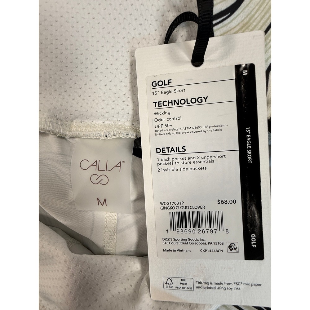 CALIA Eagle Skort Womens M White Black Print Athletic Golf Tennis Pickleball - Picture 7 of 9
